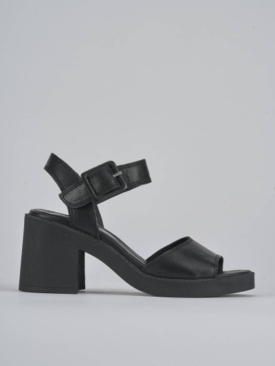 Sandali tacco 7cm pelle nero