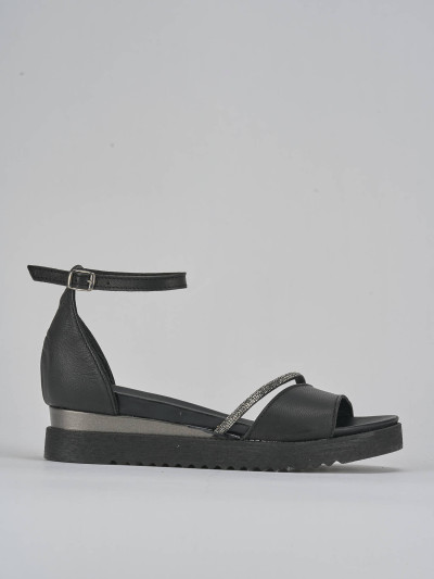 Sandali tacco 2cm pelle nero