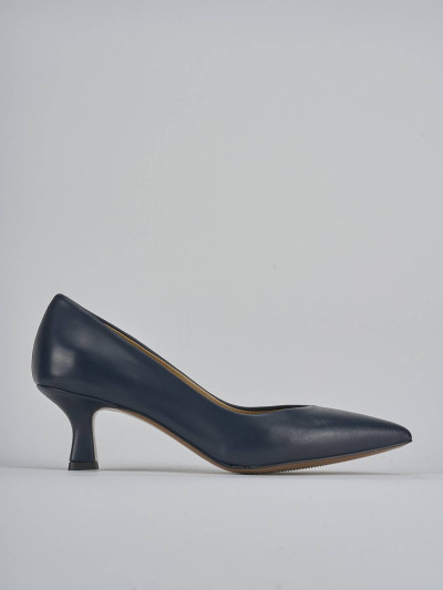 Décolleté e slingback tacco 5cm pelle blu