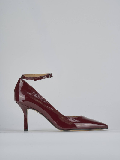 Décolleté e slingback tacco 7cm vernice bordo'