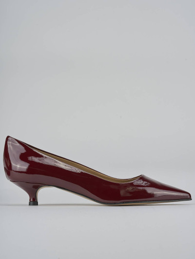 Décolleté e slingback tacco 3cm vernice bordo'