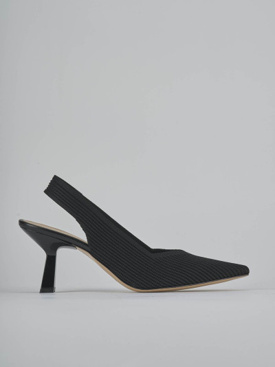 Décolleté e slingback tacco 7cm pelle nero