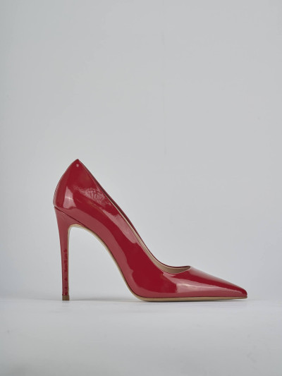 Décolleté e slingback tacco 10cm vernice rosso