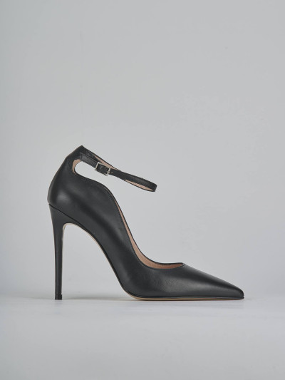 Décolleté e slingback tacco 11cm pelle nero