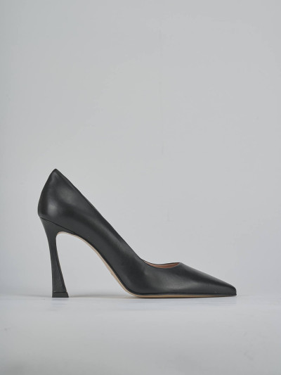 Décolleté e slingback tacco 9cm pelle nero