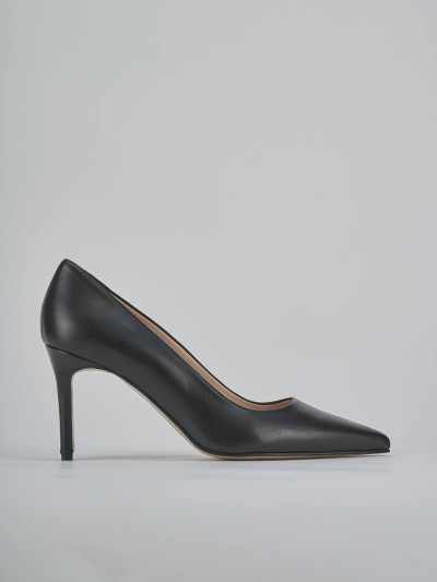 Décolleté e slingback tacco 7cm pelle nero