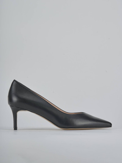 Décolleté e slingback tacco 5cm pelle nero