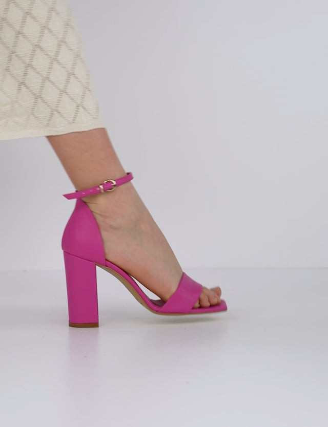 Sandali tacco 8cm pelle rosa