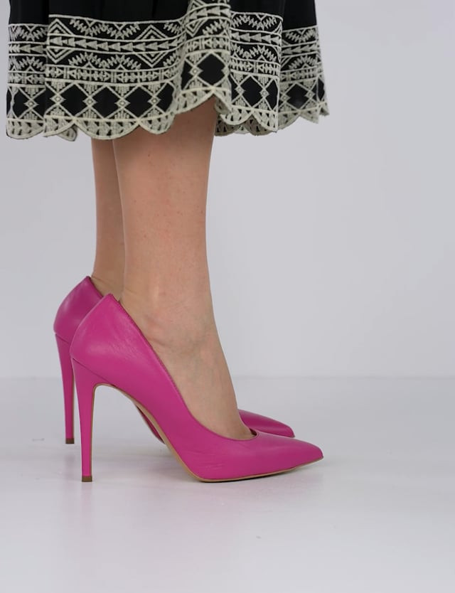 Pumps heel 10 cm pink leather