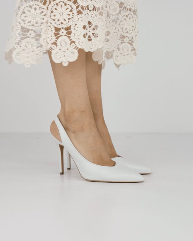 Pumps heel 9 cm white leather