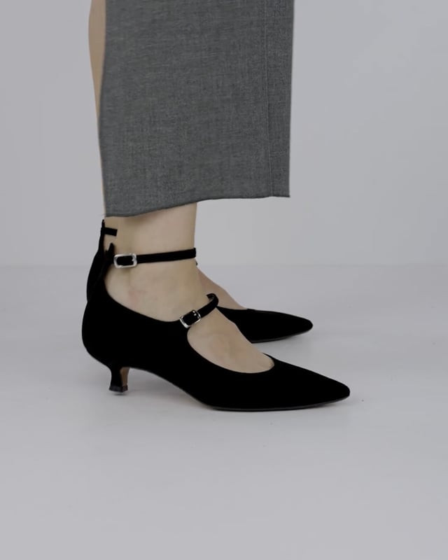 Pumps heel 3 cm black suede