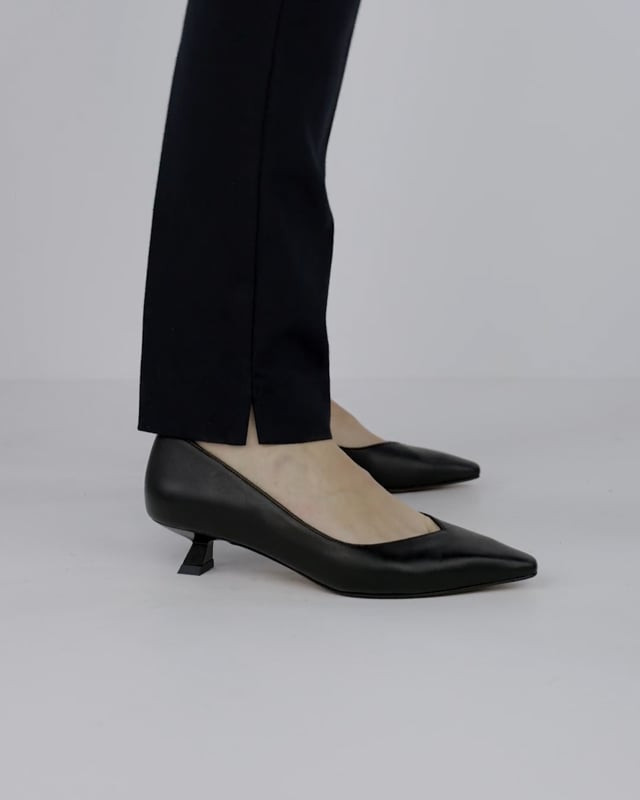 Décolleté e slingback tacco 3cm pelle nero