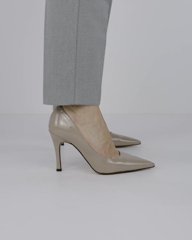 Pumps heel 9 cm beige leather