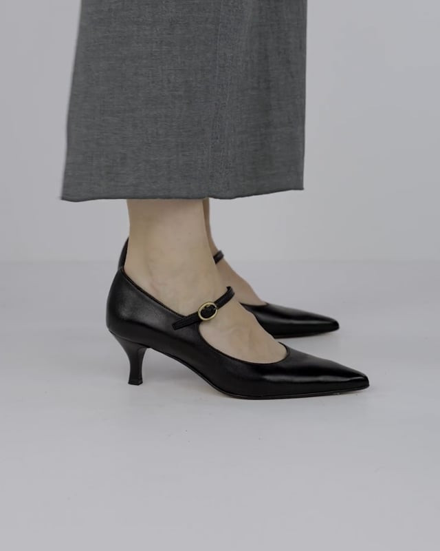 Décolleté e slingback tacco 5cm pelle nero