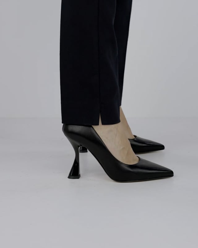 Décolleté e slingback tacco 9cm pelle nero