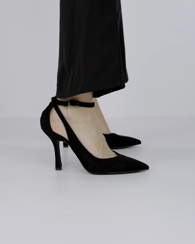 Pumps heel 9 cm black suede