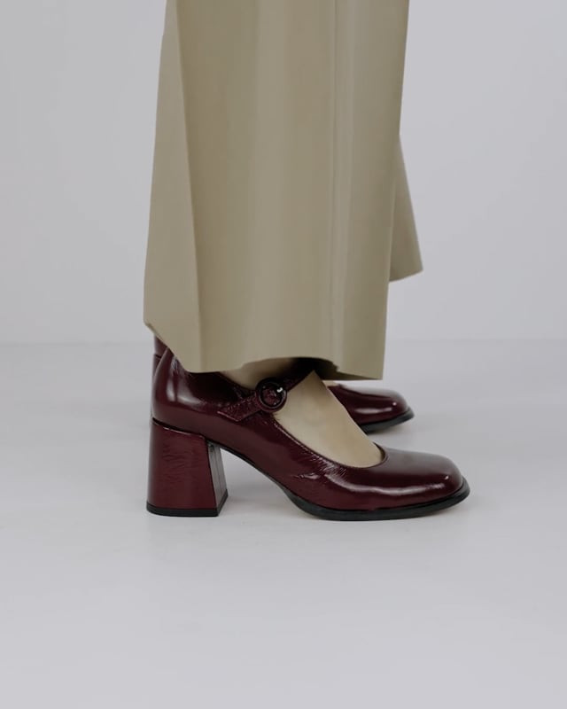 Pumps heel 8 cm bordeaux patent