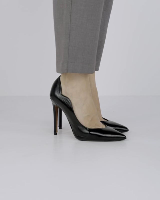 Décolleté e slingback tacco 10cm pelle nero