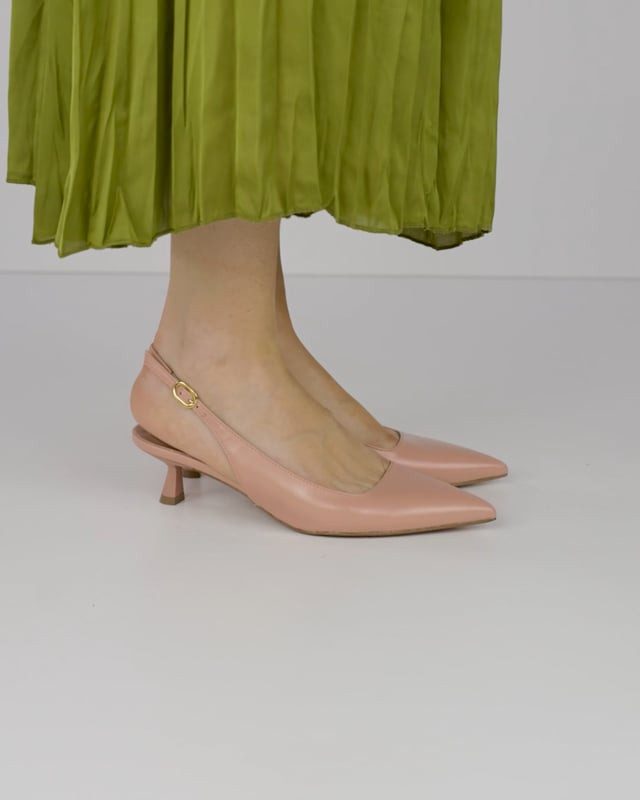 Décolleté e slingback tacco 5cm pelle rosa