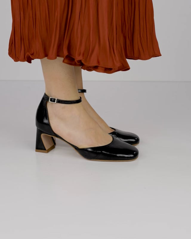 Décolleté e slingback tacco 5cm pelle nero