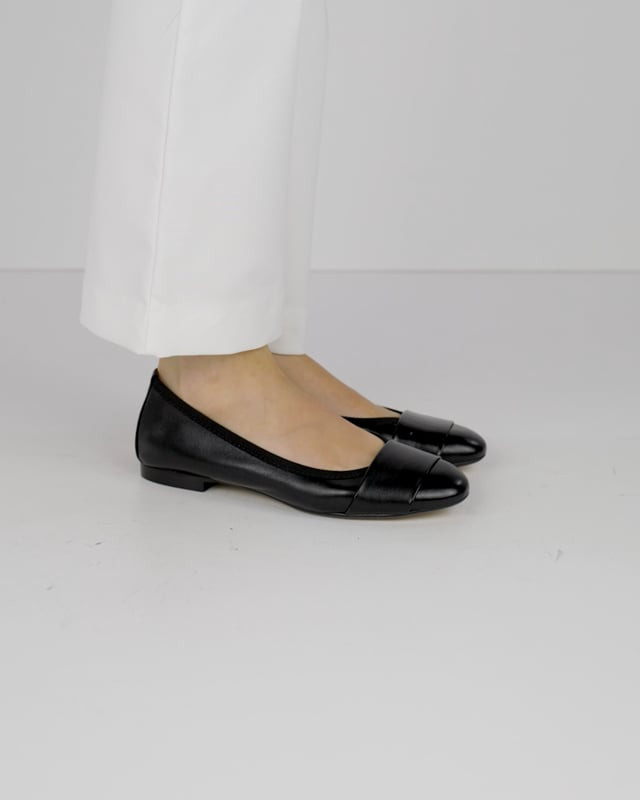 Ballerine tacco 1cm pelle nero