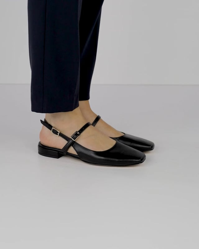 Ballerine tacco 1cm pelle nero