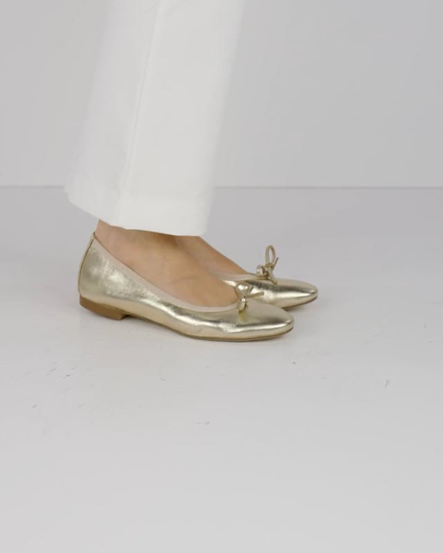 Ballerine tacco 1cm pelle oro