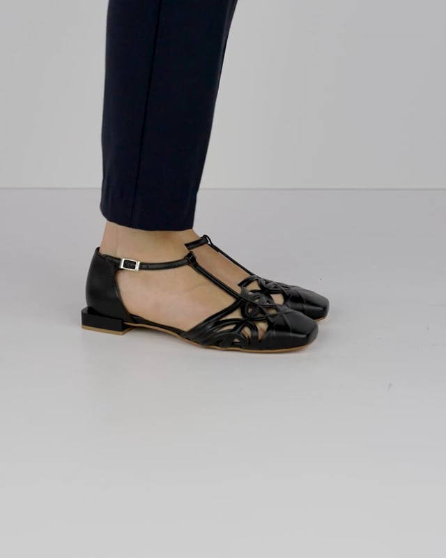 Ballerine tacco 1cm pelle nero