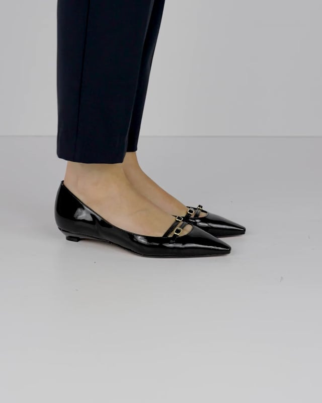 Ballerine tacco 2cm vernice nero