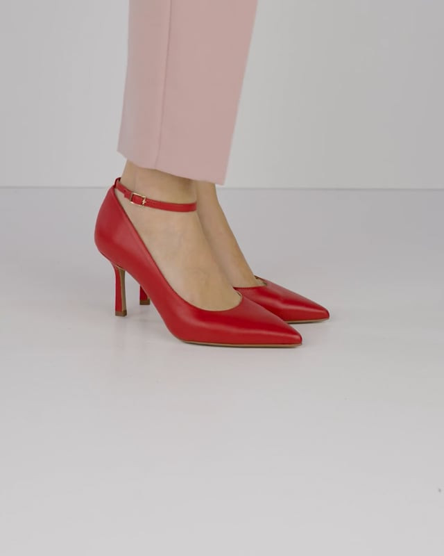 Décolleté e slingback tacco 7cm pelle rosso