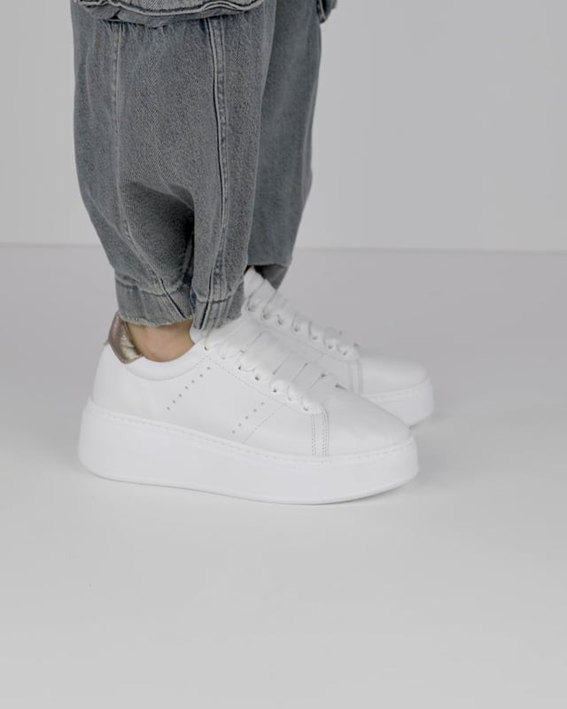 Sneakers pelle bianco