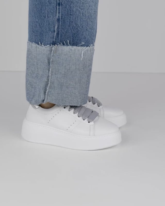 Sneakers pelle bianco