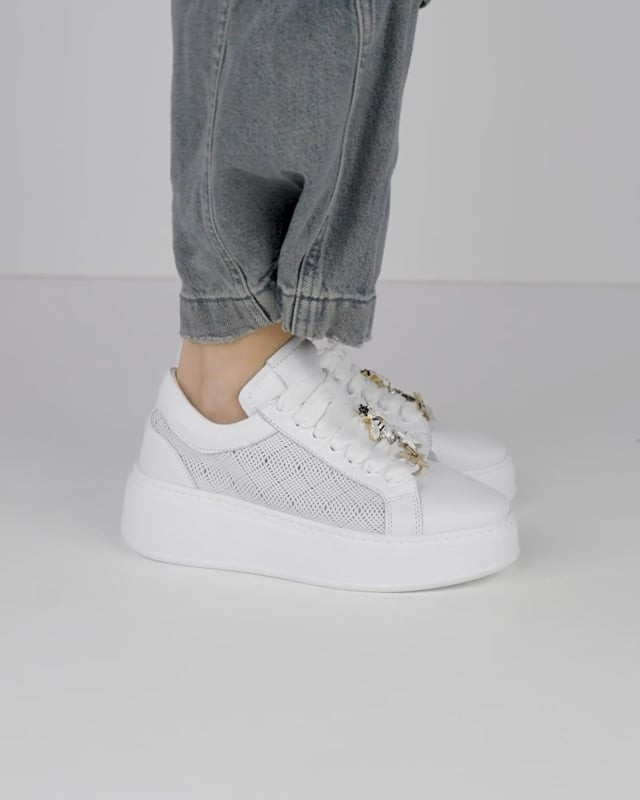 Sneakers pelle bianco