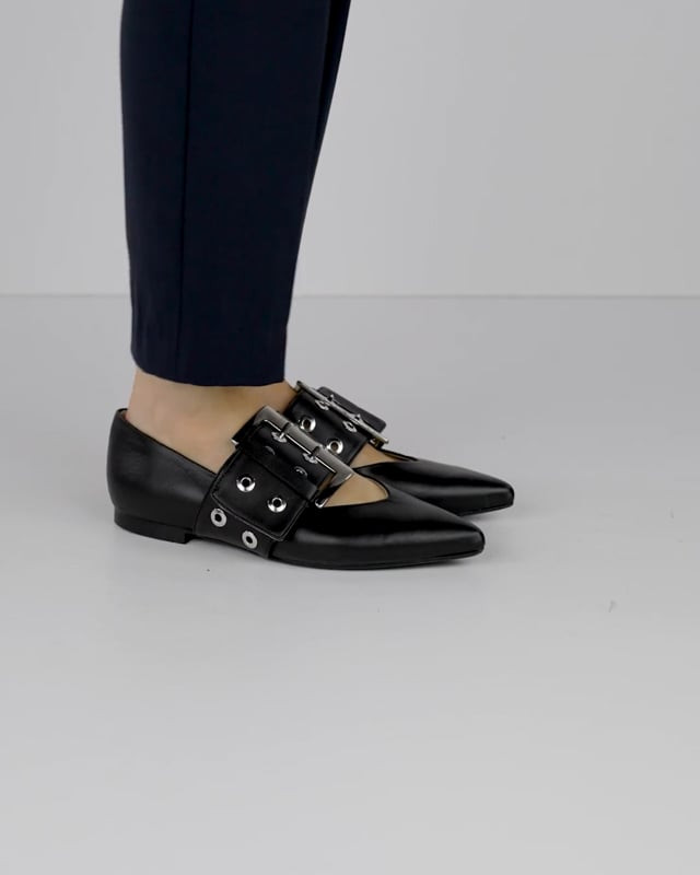 Ballerine tacco 1cm pelle nero