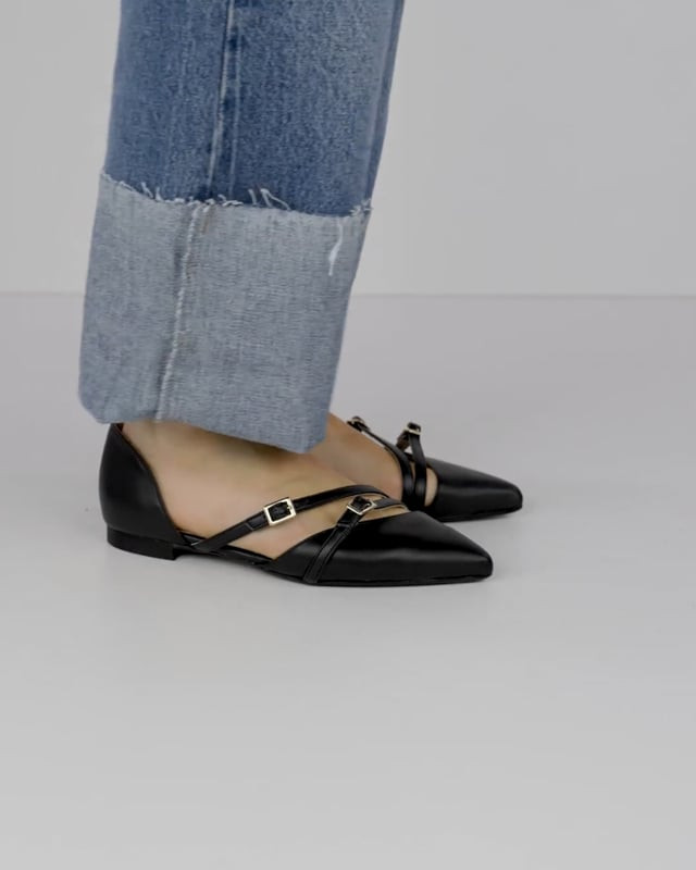 Ballerine tacco 1cm pelle nero