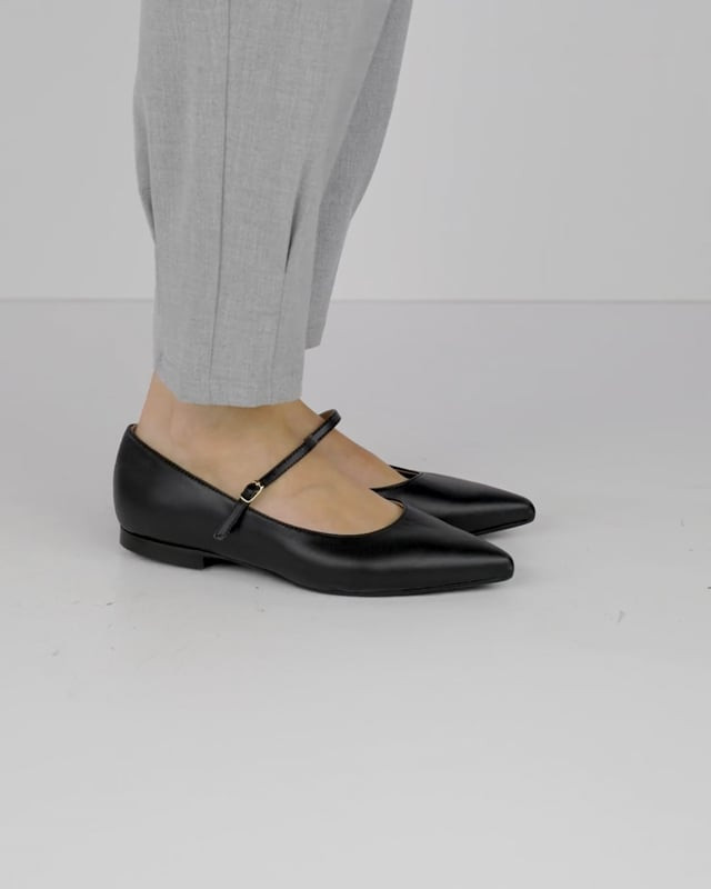 Ballerine tacco 1cm pelle nero