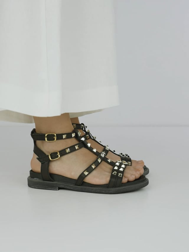 Sandali tacco 2cm pelle nero