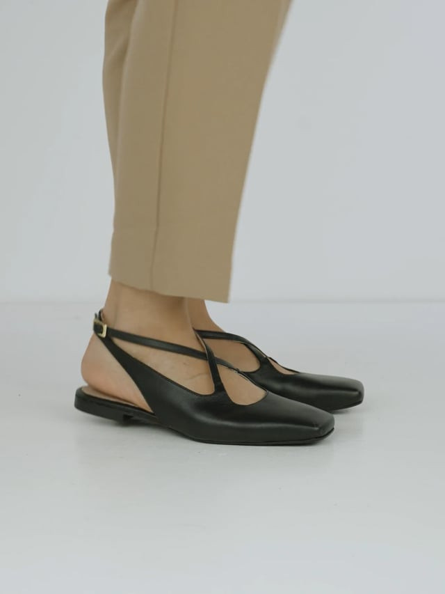 Ballerine tacco 1cm pelle nero