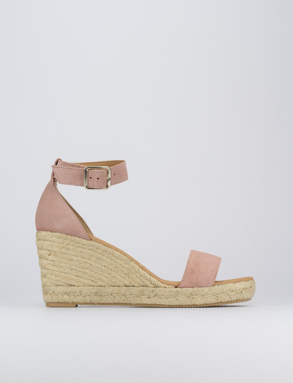 Espadrillas heel 8 cm pink chamois