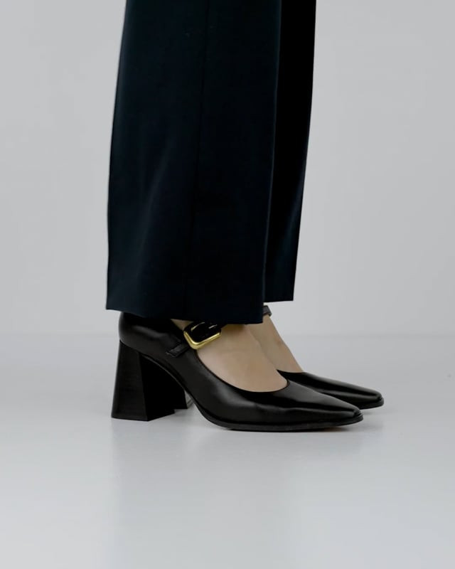 Décolleté e slingback tacco 7cm pelle nero