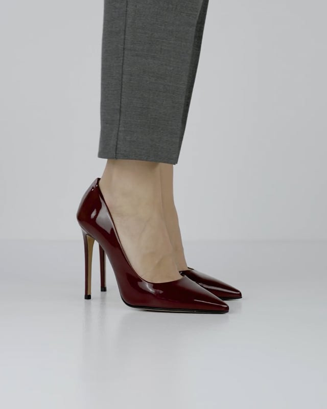 Décolleté e slingback tacco 10cm vernice bordo'