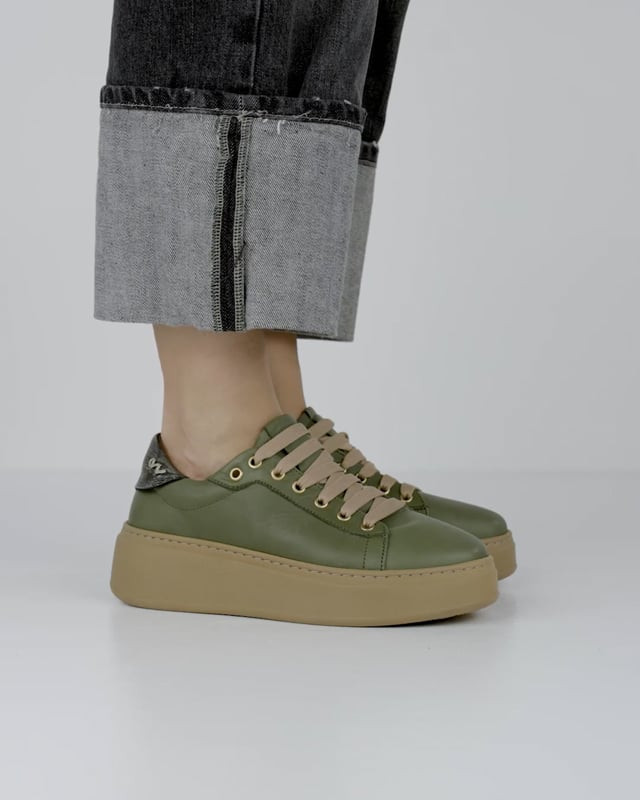 Sneakers pelle verde