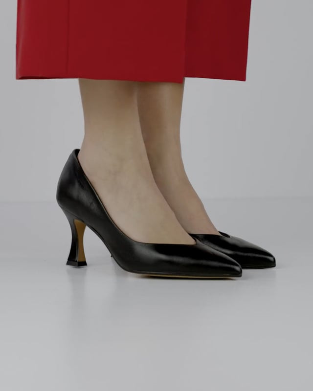 Décolleté e slingback tacco 7cm pelle nero