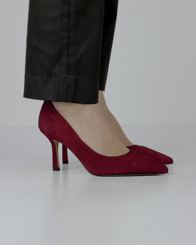 Décolleté e slingback tacco 7cm camoscio bordo'