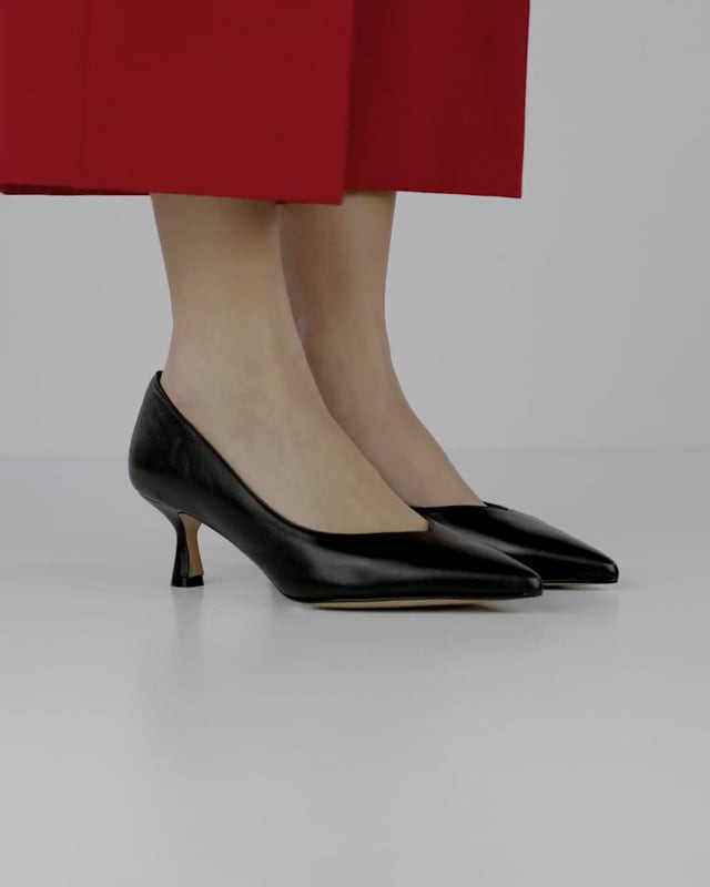 Décolleté e slingback tacco 5cm pelle nero