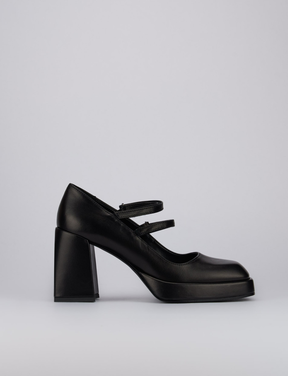 Décolleté e slingback tacco 8cm pelle nero