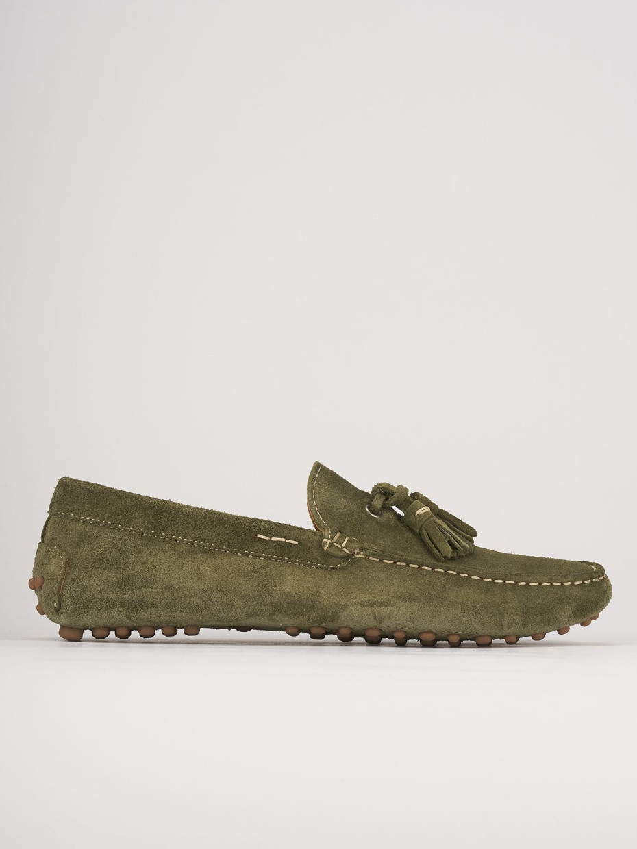 Loafers green chamois