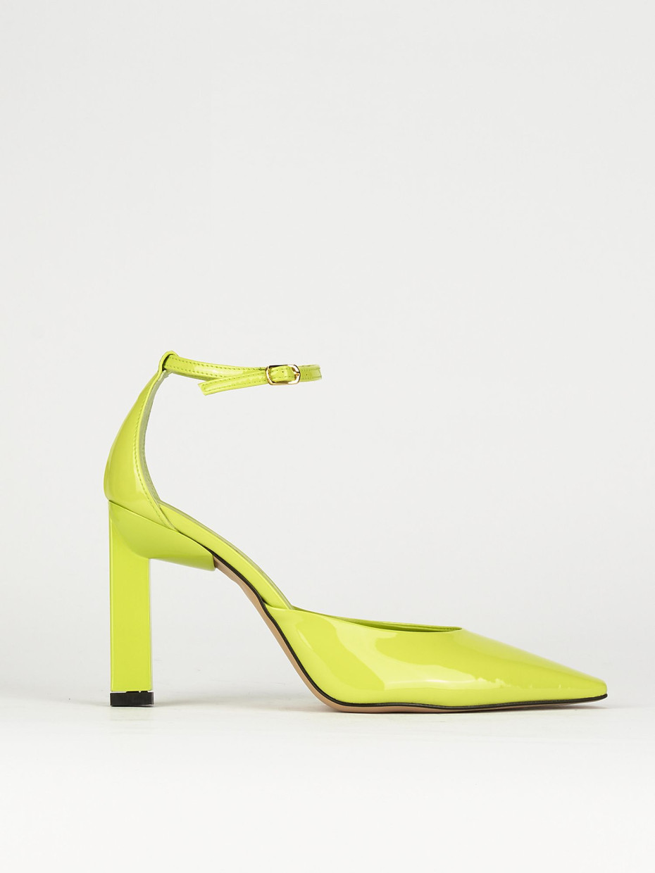 Décolleté e slingback tacco 9cm vernice verde