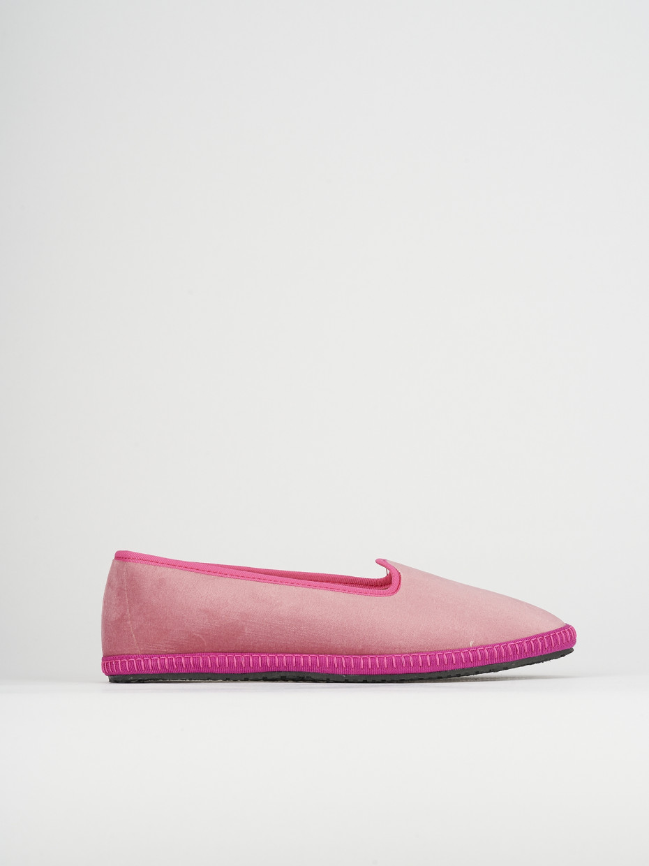 Flat shoes heel 1 cm pink tissue