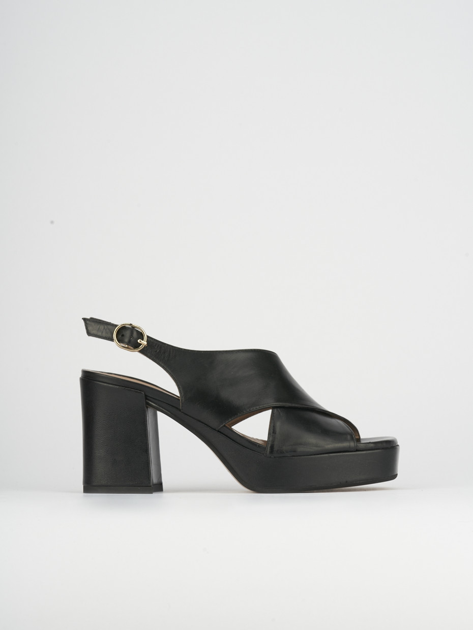 Sandali tacco 9cm pelle nero